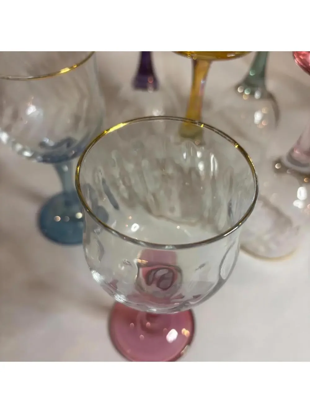 Multicolor Stemmed Glasses - set of six